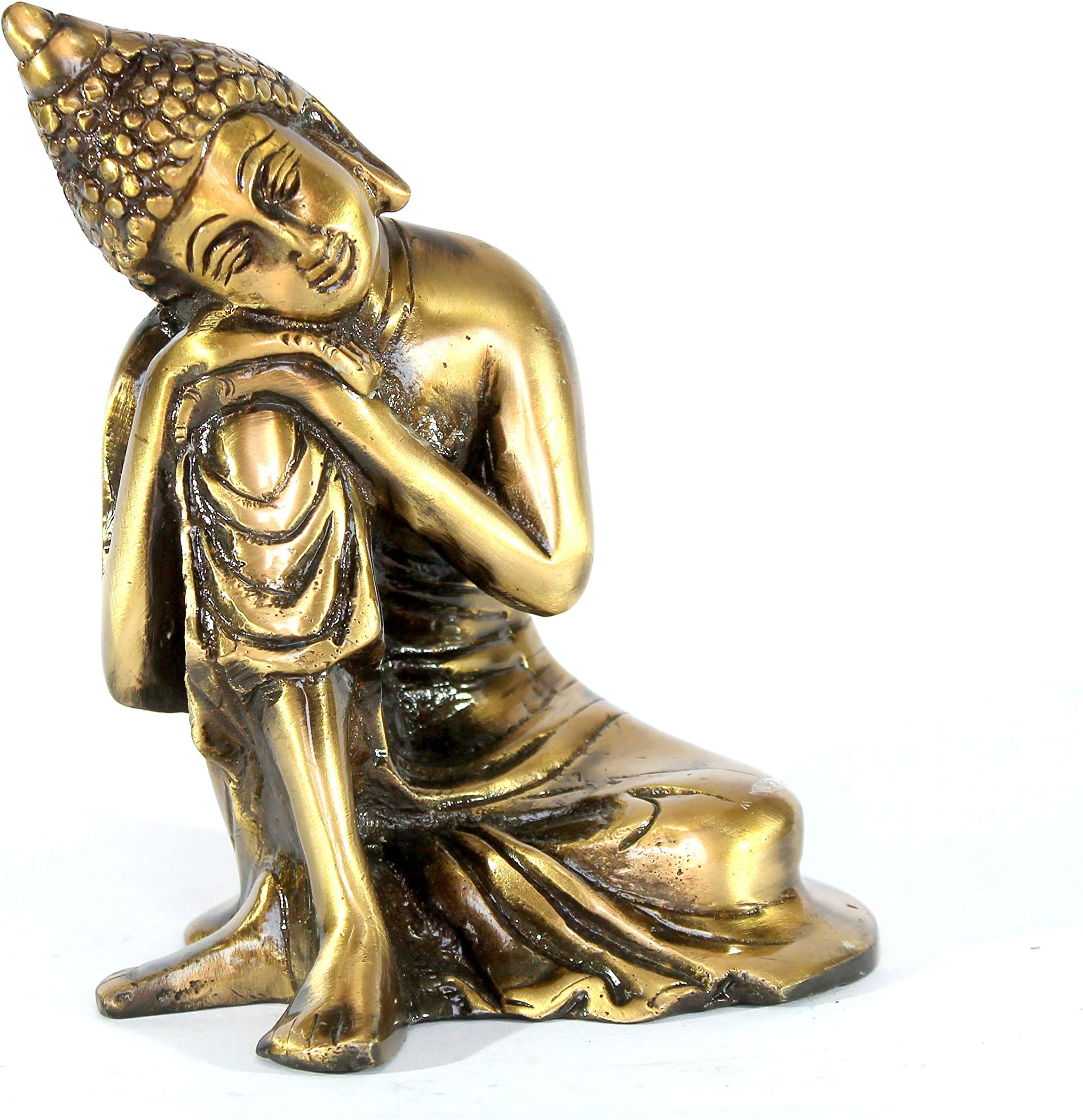 eSplanade Brass Buddha - Meditating Buddha - Showpiece | Home Decor | Brass Metal Idol Statue Figurine Murti (Buddha Resting Big)