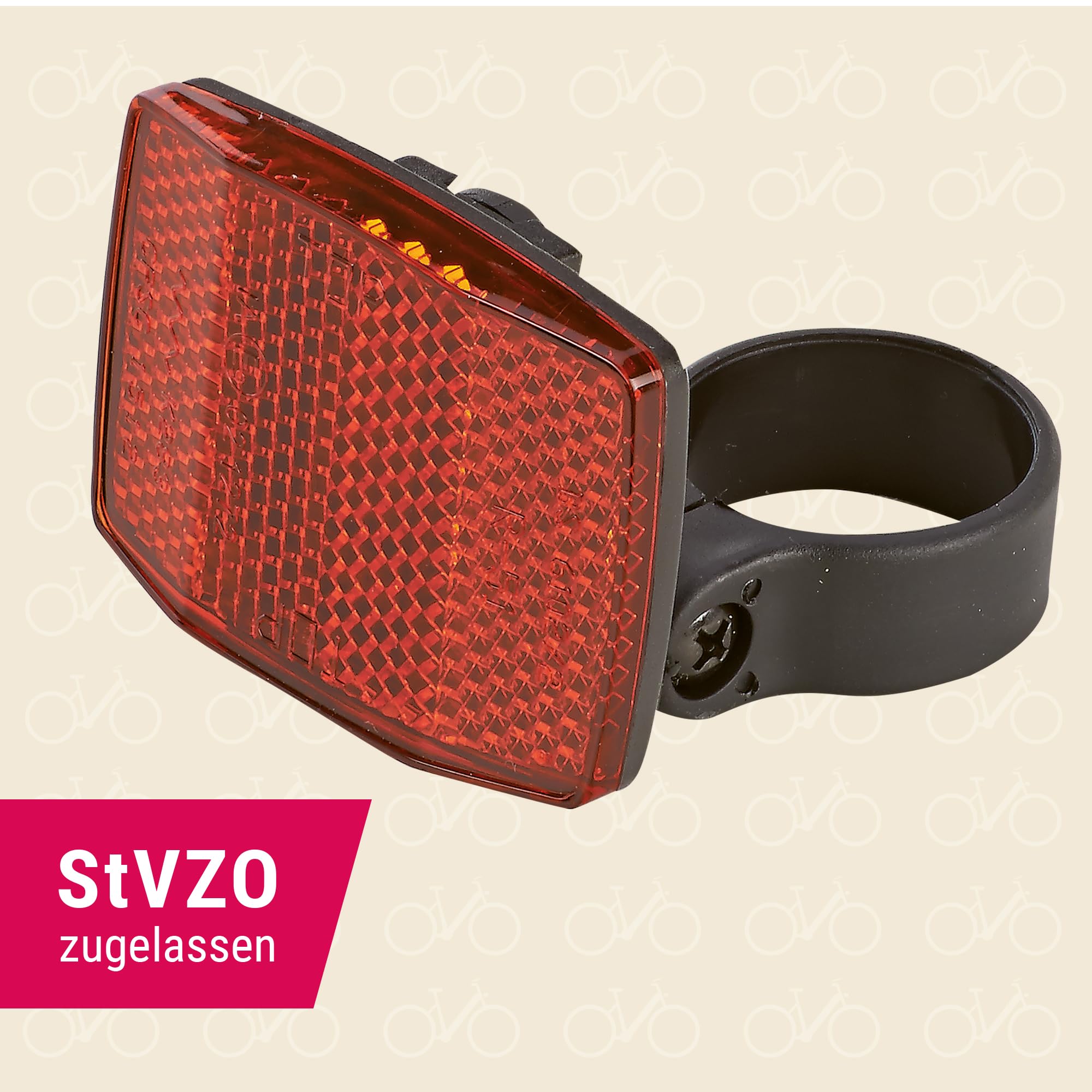 Riflettore Posteriore Per Bicicletta, Stile Ovale, Colore Rosso, F&R, Nuovo