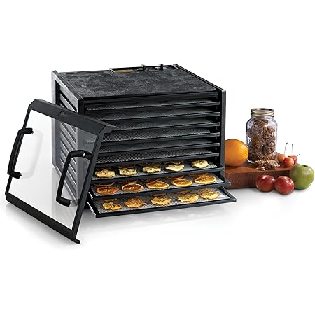 Excalibur 3926TCDB Electric with Clear Door Adjustable Temperature Settings and 26-Hour Timer, 9-Tray, Black