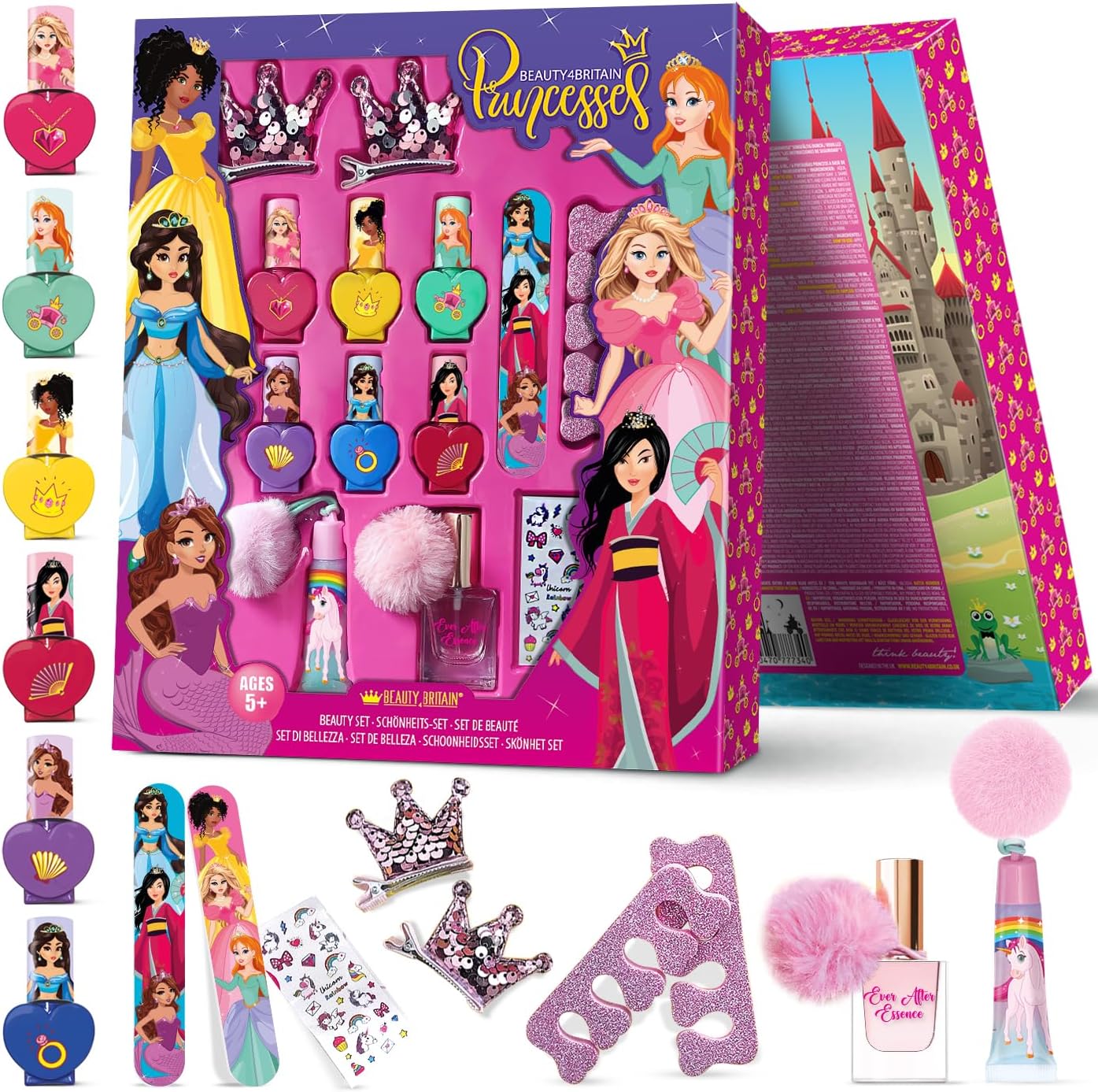 Princess Water Based Nail Polish Set Peell Off 18 Bottles 18 Colours
