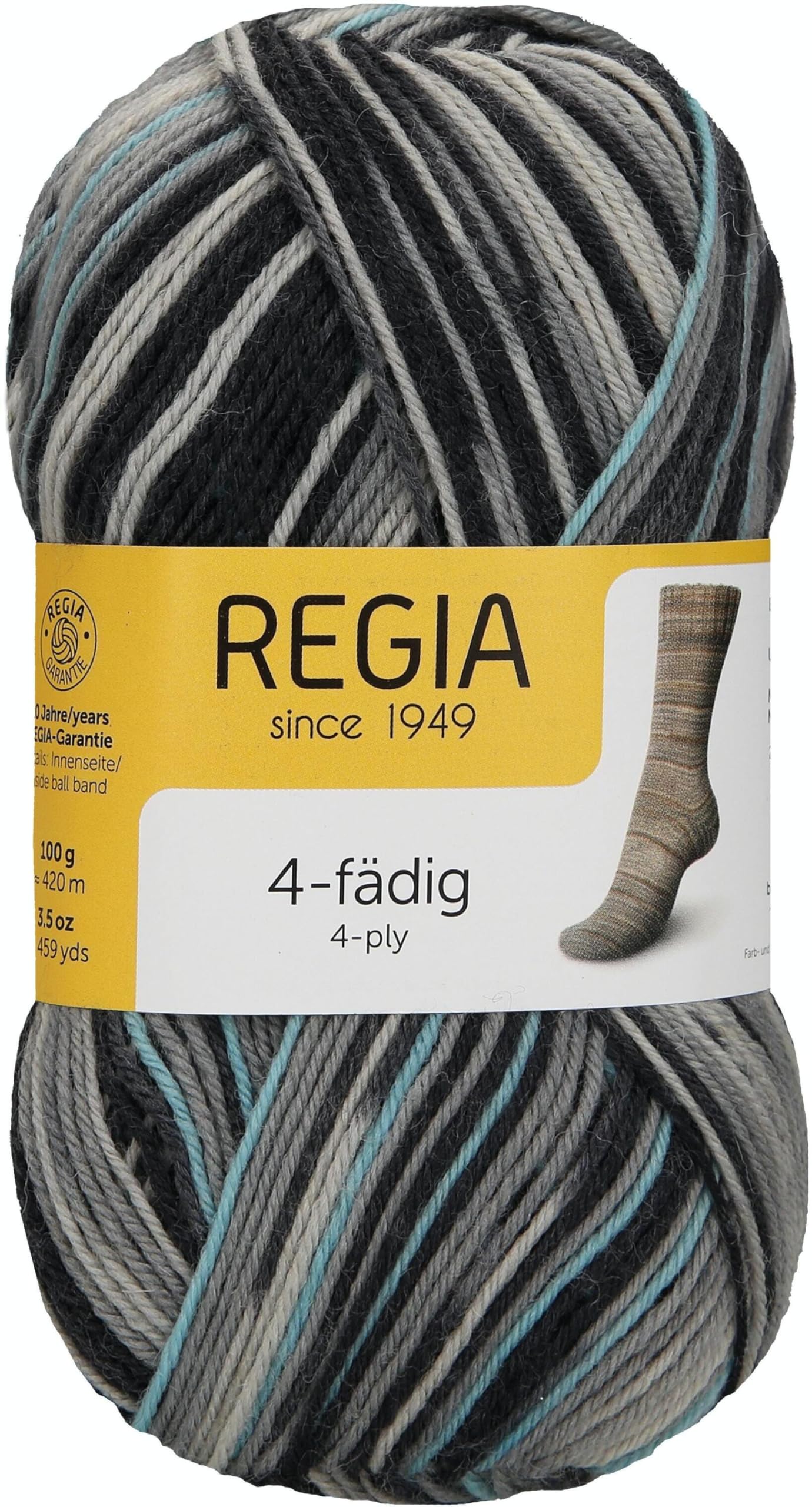 Schachenmayr REGIA 4-hilos Color, 100G, fog color Hilos Para Tejer A Mano