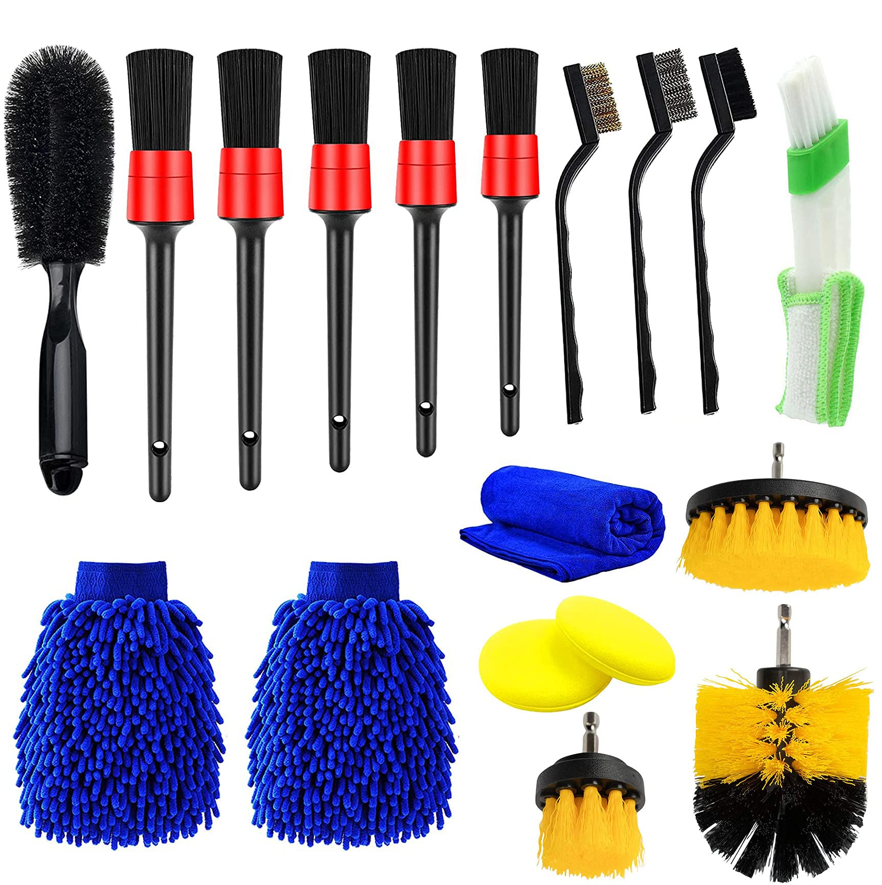 Buy Auto Detailing Brush, 15Pieces Car Cleaner Brush Set Clean Wheels
