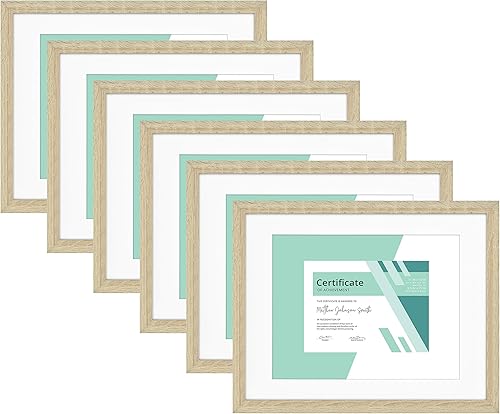 Miniatura 8 de MCS Gallery Essential Marco de madera natural, 8 x 10 pulgadas, paquete de 6