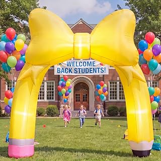 Jenaai 9.5 Ft Back to School Inflatable Archway with Built-in LED Light