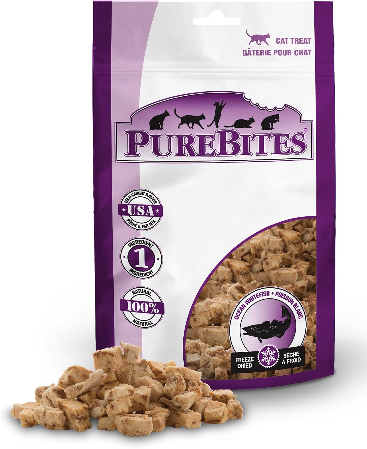 PureBites Freeze-Dried Cat Treats with Ocean Whitefish .39 oz