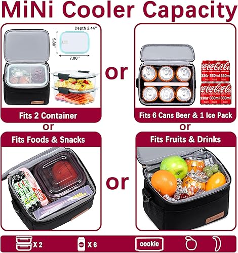 Miniatura 4 de TuErcao Bolsa térmica aislada 624 latas plegable a prueba de fugas con lados blandos para el auto, hielera portátil plegable pequeña para playa,