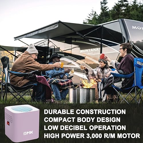 Miniatura 5 de XMK Ventilador de refrigerador RV con motor de 3,000 RPM con interruptor de encendido y apagado fácil, múltiples rejillas de ventilación laterales