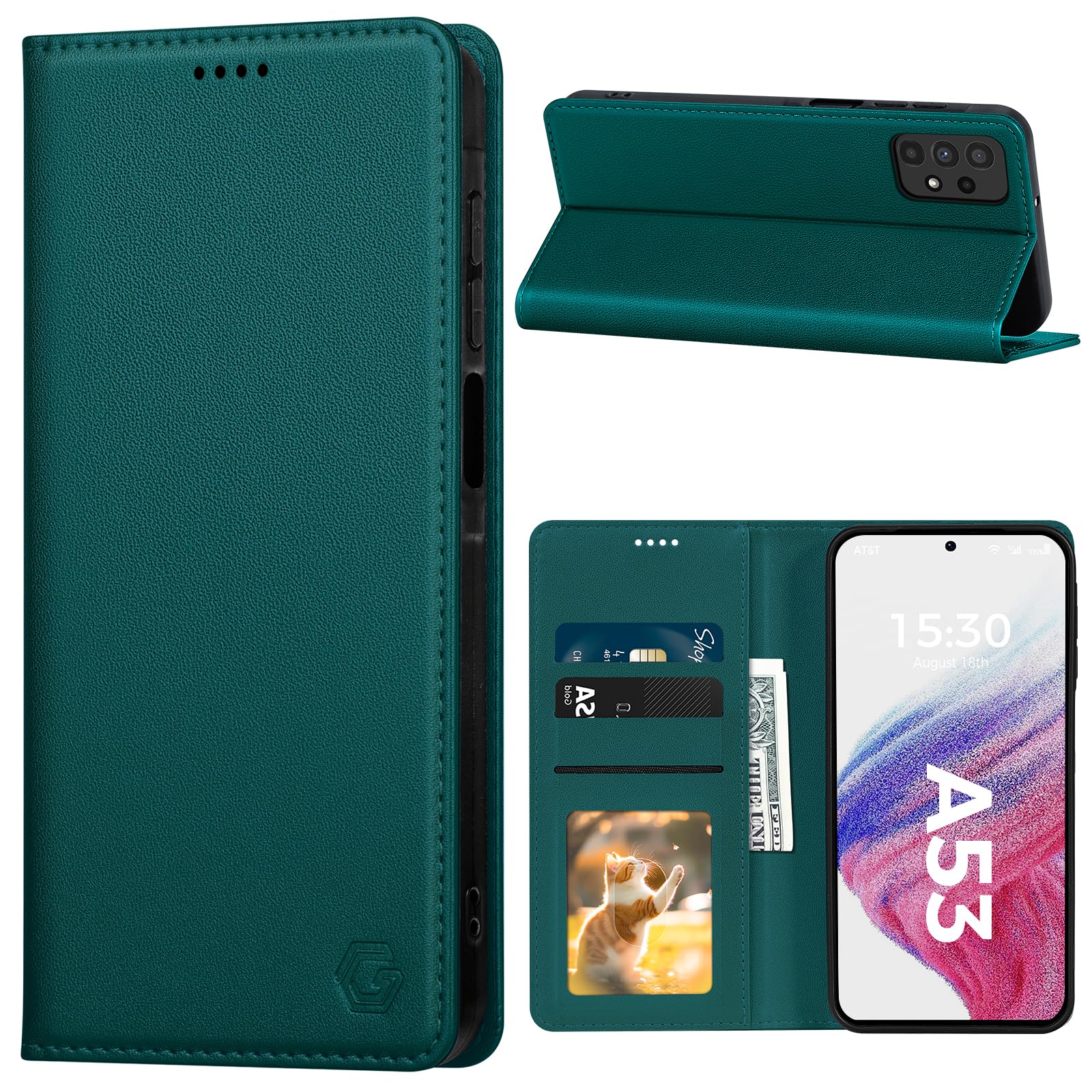 Kirnntca Handyhülle für Samsung Galaxy Hülle, Kartenfach Premium PU Leder Klapphülle Schutzhülle, Standfunktion Tasche Flip Case für Samsung Galaxy Hülle