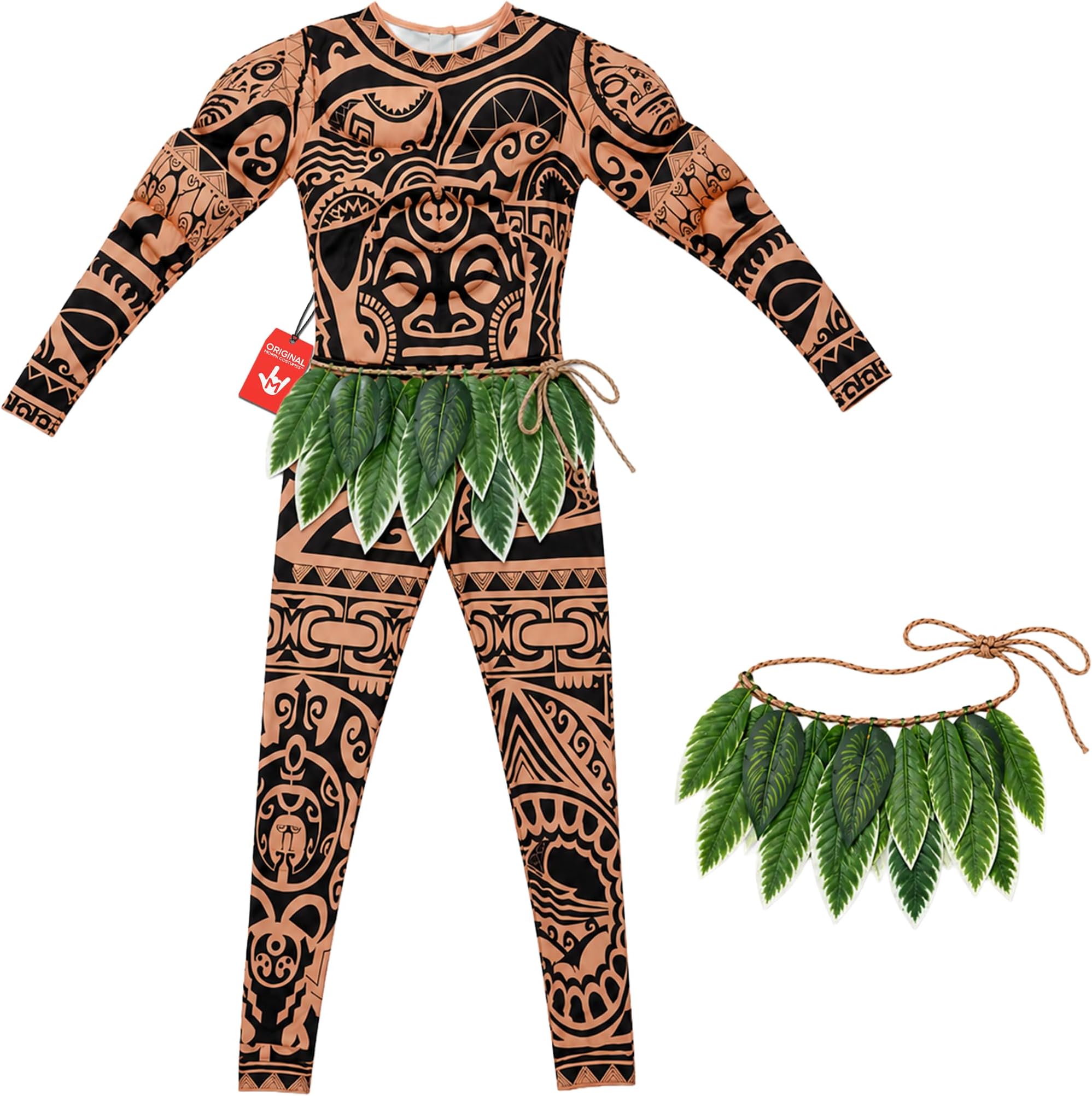 Maui Costume Adult Men, Temporary Tattoos, Halloween Costume, Hawaiian Costume For Men