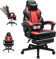 Vista 10 de DL-win Sillas de juegos para adultos, silla de computadora con reposapiés y respaldo alto ergonómico, sillas de jugador grandes y altas con soporte