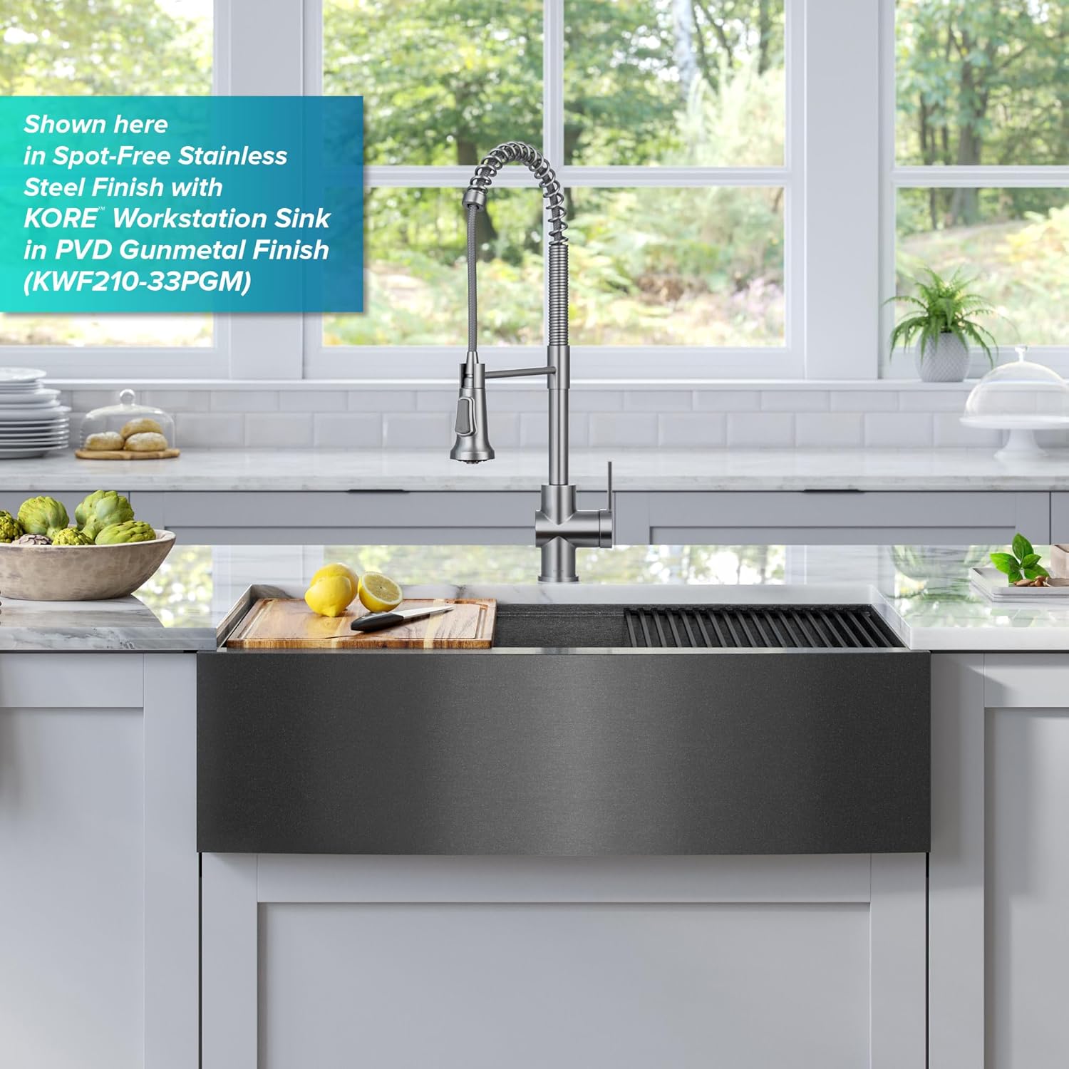 KRAUS Britt 2nd Gen Commercial Style Pull-Down Single Handle Kitchen Faucet in Brushed Brass, KPF-1691BB - Image 7