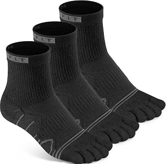 Kfit Toe Socks for Men Women Running COOLMAX Ankle 5 Finger Socks 3 Pairs | Athletic Five Finger socks Prevent blisters Arch Support Quick Dry Comfort Breathable Moisture-wicking lightweigh GYM Causal