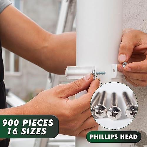 Miniatura 4 de Kit surtido de 900 tuercas y pernos #4-40, #6-32, #8-32, #10-24  Philips Pan Head 304 Tornillos de acero inoxidable con caja de almacenamiento