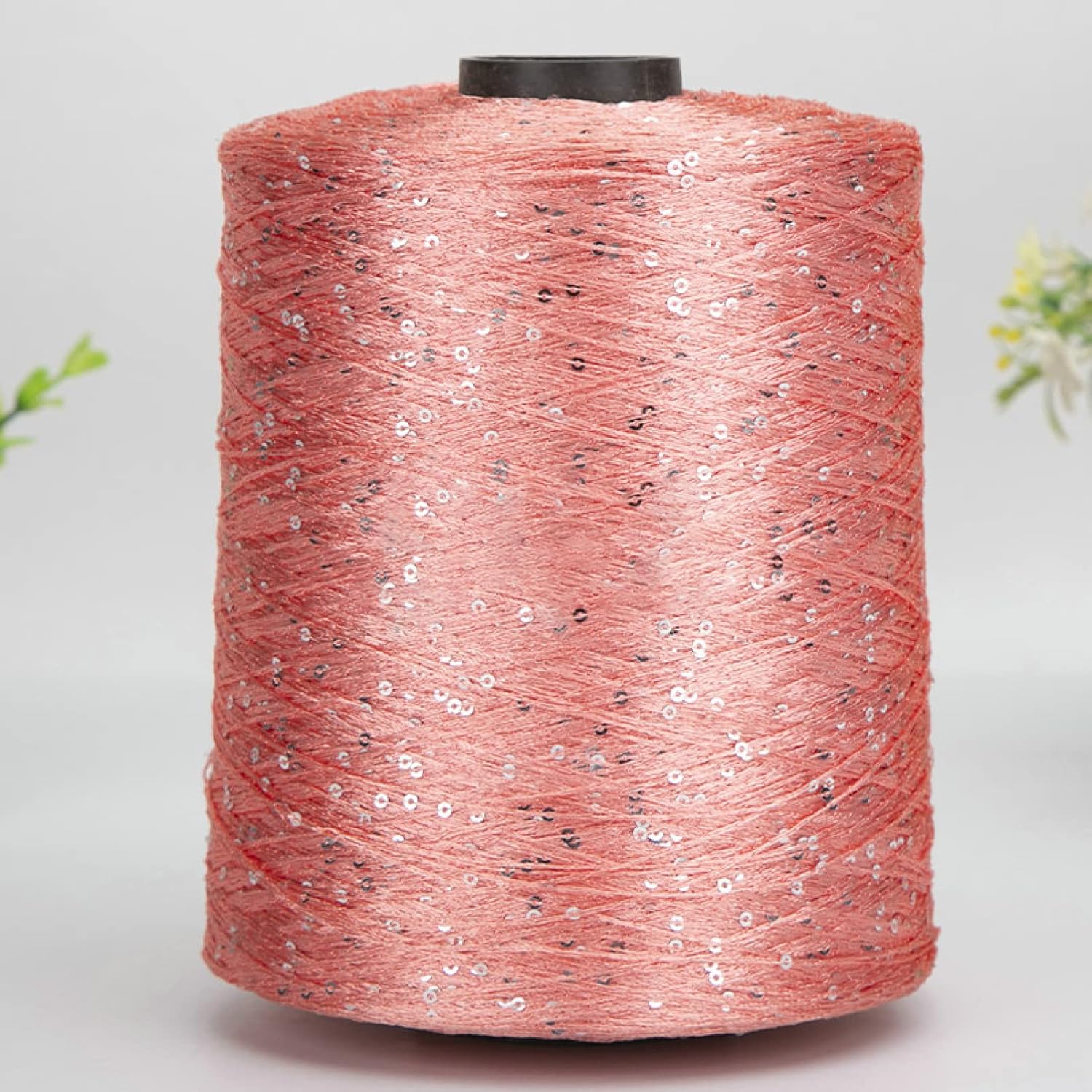 yarn,yarn for crocheting, 500g Paillette Yarn Sequins Wool Needle Natural Beads Lace Tie A Knot Yarn for Hand Knitting Crochet Thread Line Sweater(530 purple blue)