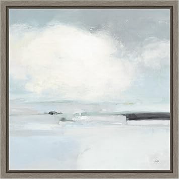 Amanti Art Framed Canvas Wall Art 16x16 Neutral Horizon I by Julia Purinton, Framed Wall Art Canvas, Abstract Artwork, Country Rustic Decor, Small Poster Painting for Living Room, Bedroom, Bathroom,