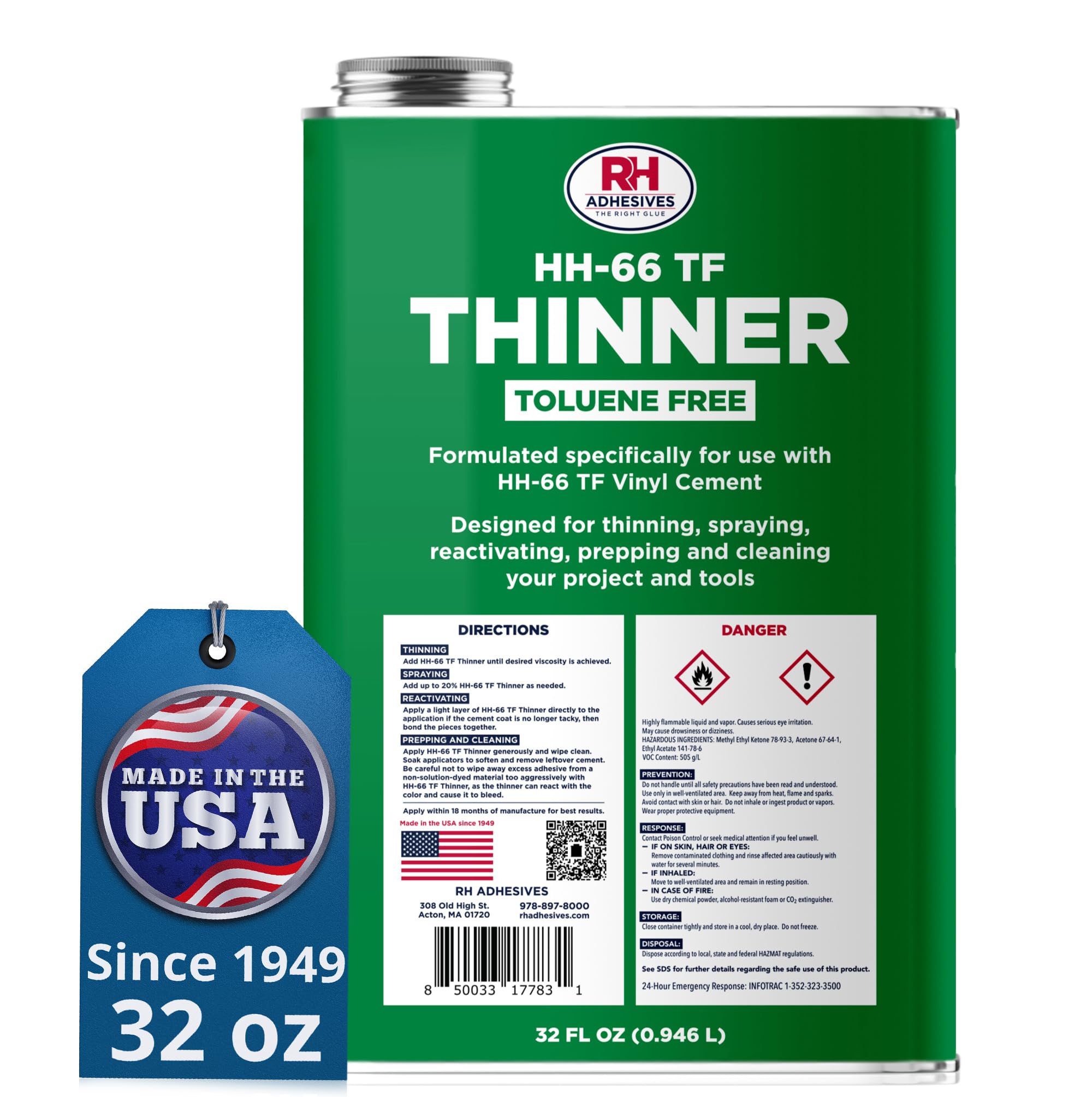 RH Adhesives HH-66 Toluene Free Thinner 946 ml - RH Adhesives