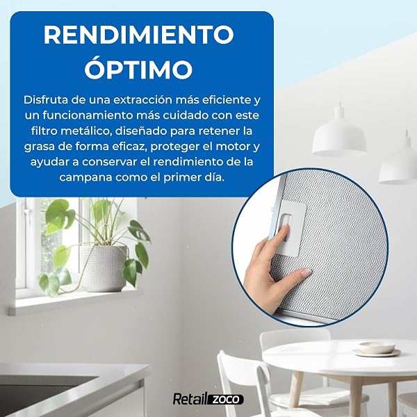 Filtro Campana Extractora compatible con Teka DBB60, Repuesto campana Teka, código original 81460133, Medidas 27.5 cm x 34.4 cm, Contiene 2 unidades de filtro - 4