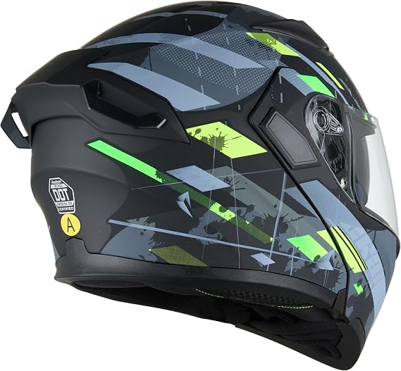 Full Face Motorcycle Helmet Dual Visor Sun Shield Flip up Modular Motocross DOT Approved Helmets (Camouflage, XL)