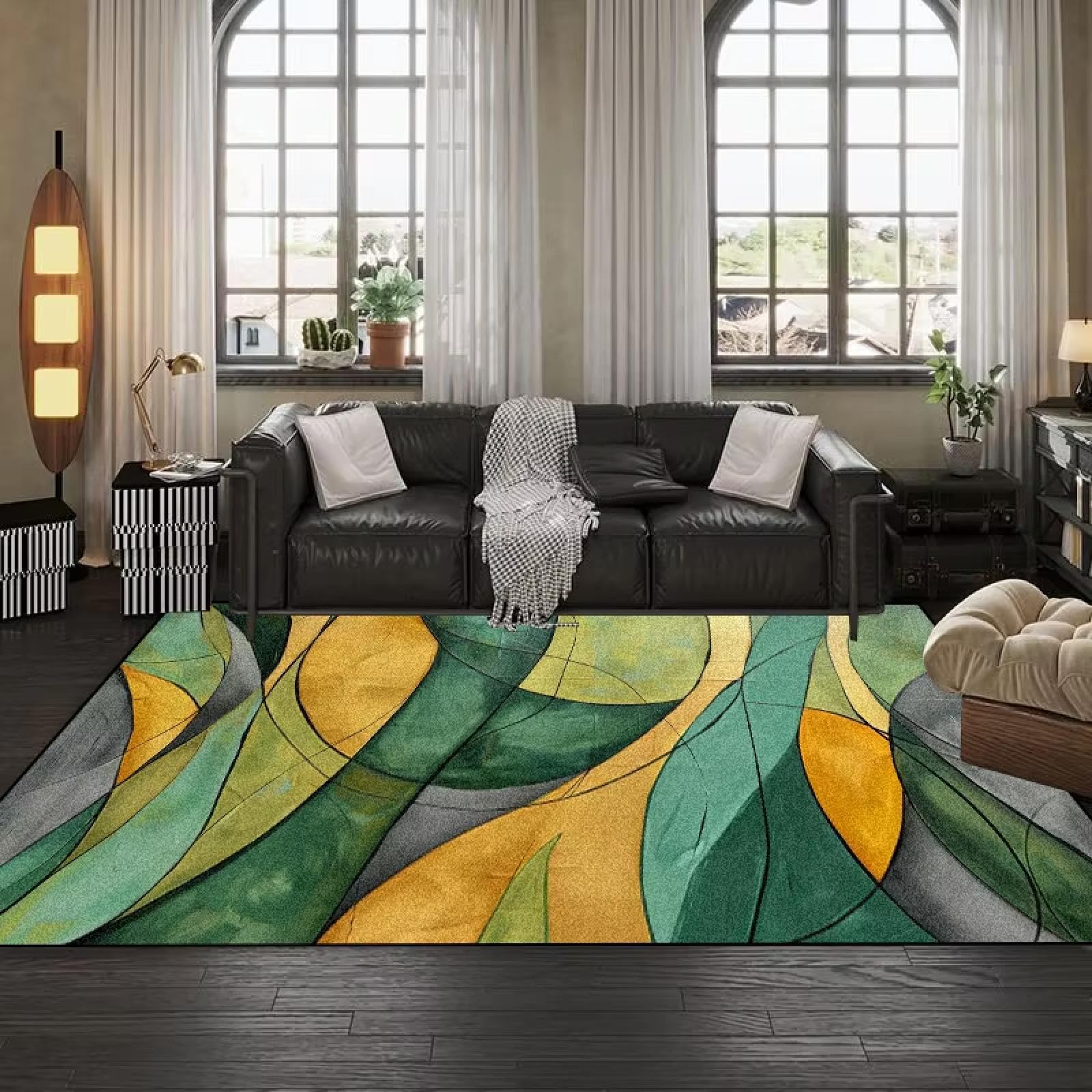 Alfombra lavable geométrica de 120x170cm antideslizante para tu hogar