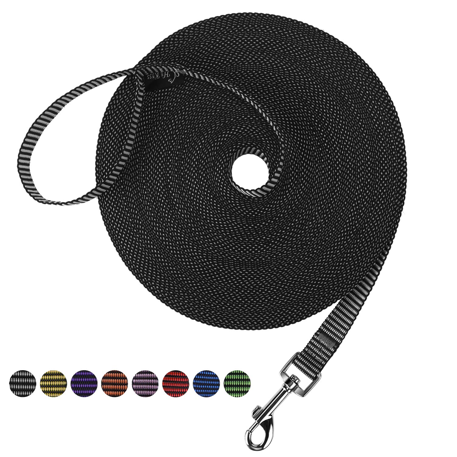 Hi Kiss Dog/Puppy Obedience Recall Training Agility Lead - 15ft 20ft 30ft 50ft 100ft Training Leash - Great for Training, Play, Camping, or Backyard(