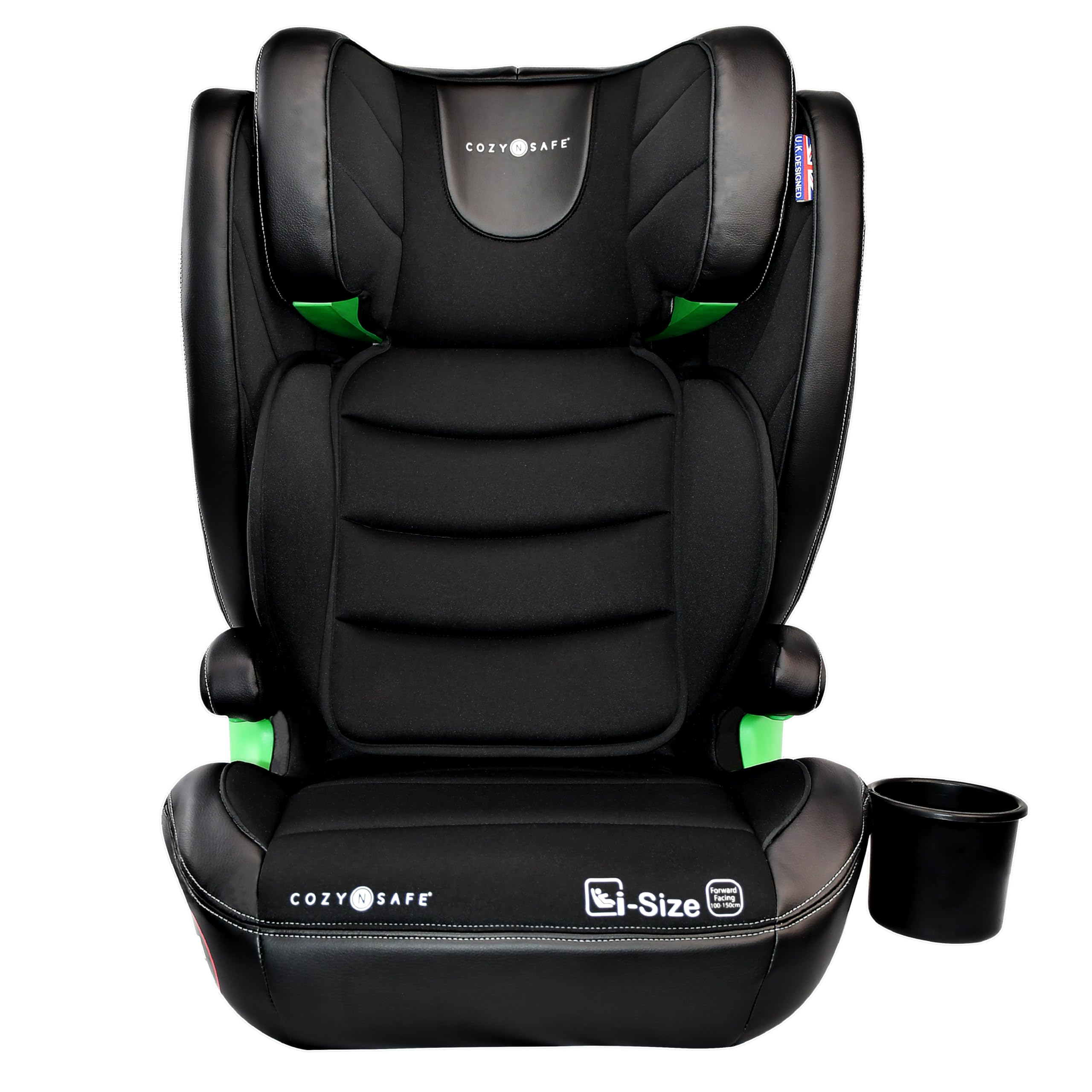 Cozy N Safe Augusta i-Size 100-150 cm (4-12 lat) ISOFix fotelik samochodowy dla dzieci z wysokim oparciem - czarny (Midnight Black)