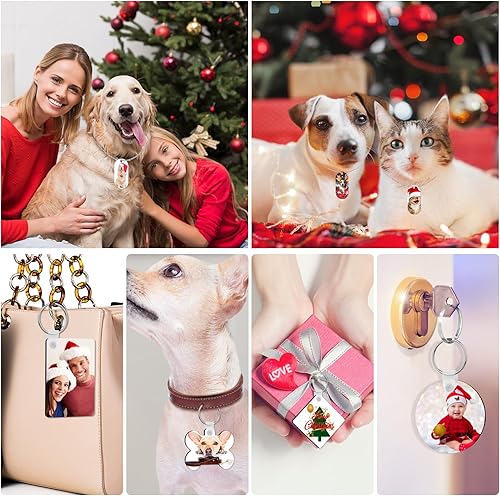 Miniatura 6 de MAPVOLU - 77 piezas de productos en blanco de sublimación, adornos de Navidad, manualidades, kit de iniciación de sublimación con manual de