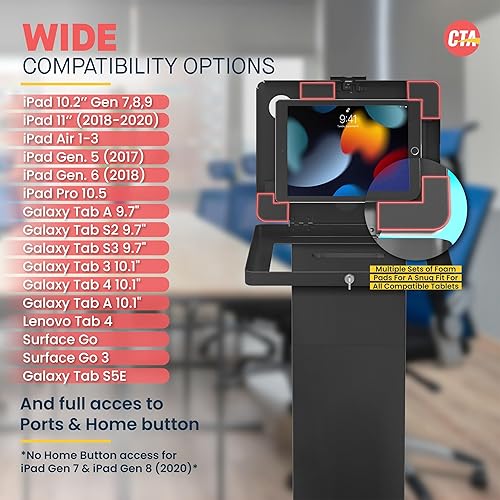 Miniatura 4 de Quiosco de bloqueo y recinto - Quiosco de pie de piso con bloqueo premium con carcasa de seguridad universal - Almacenamiento y gestión de cables