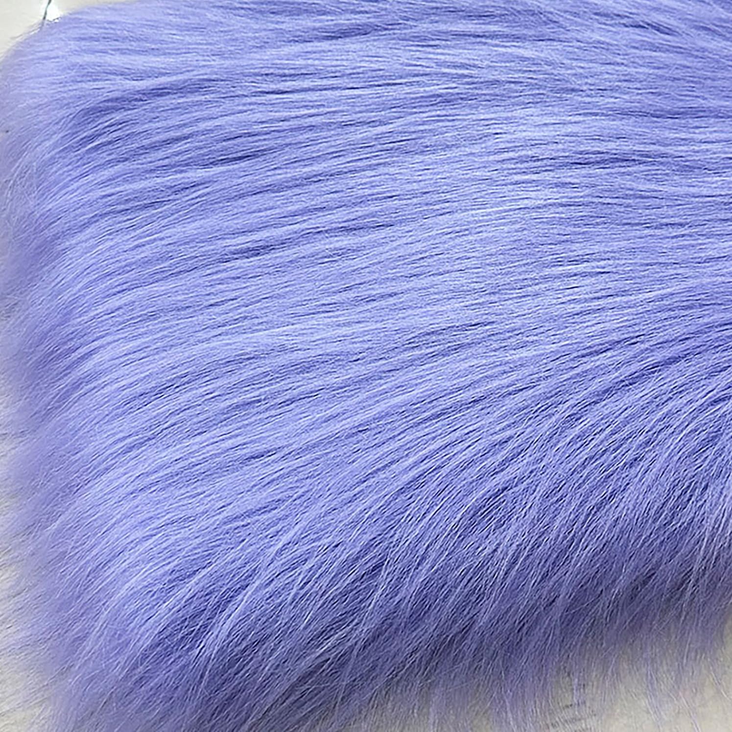 Long Pile 12cm Faux Fur Fabric Fluffy Furry Plush Material for Gnomes Beard Santa Claus Hair Christmas Decoration Dwarf Cosplay Costume DIY Craft 50 Colors(Size:180x50cm,Color:Purple Blue)