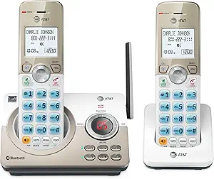 AT&T DL72219 DECT 6.0 2-Handset Cordless Phone for Home with Connect to Cell, Call Blocking, 1.8" Backlit Screen, Big Buttons, intercom, and Unsurpassed Range