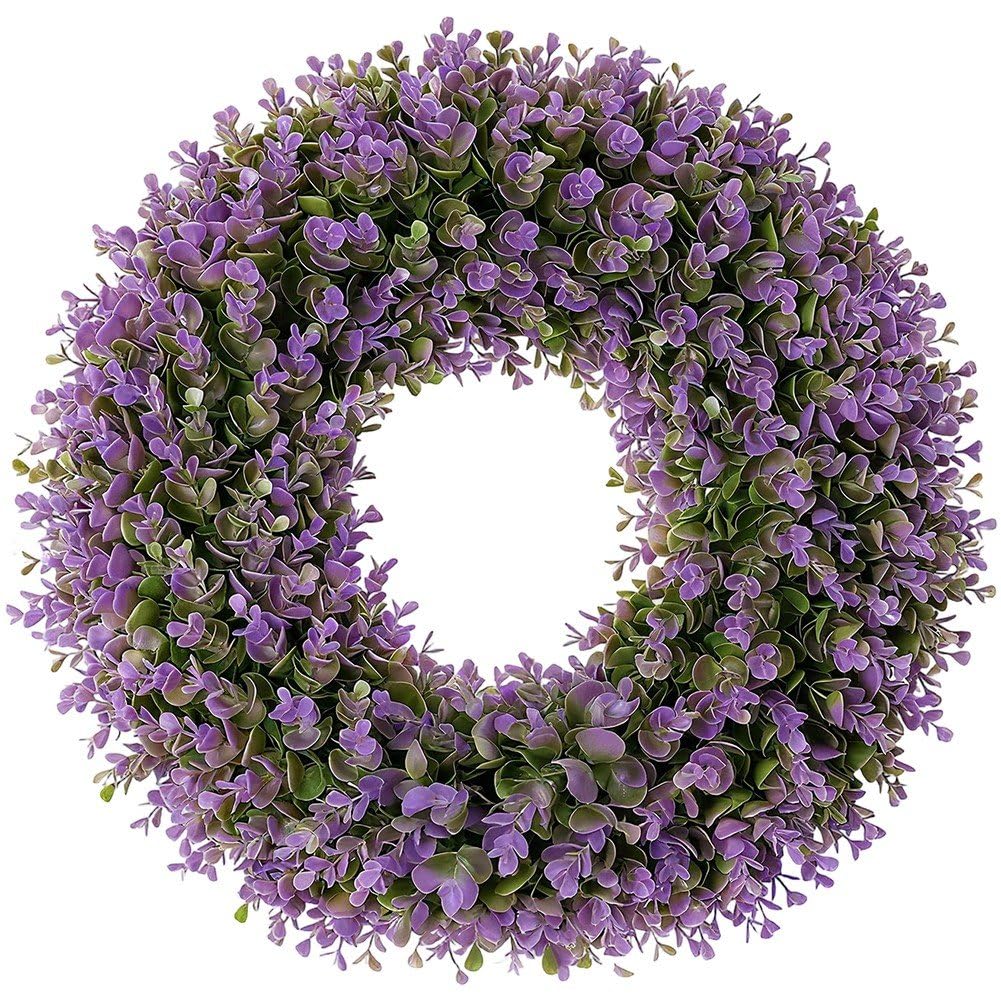 Couronne d'eucalyptus artificiel pour sublimer votre porte d'entrée de ferme