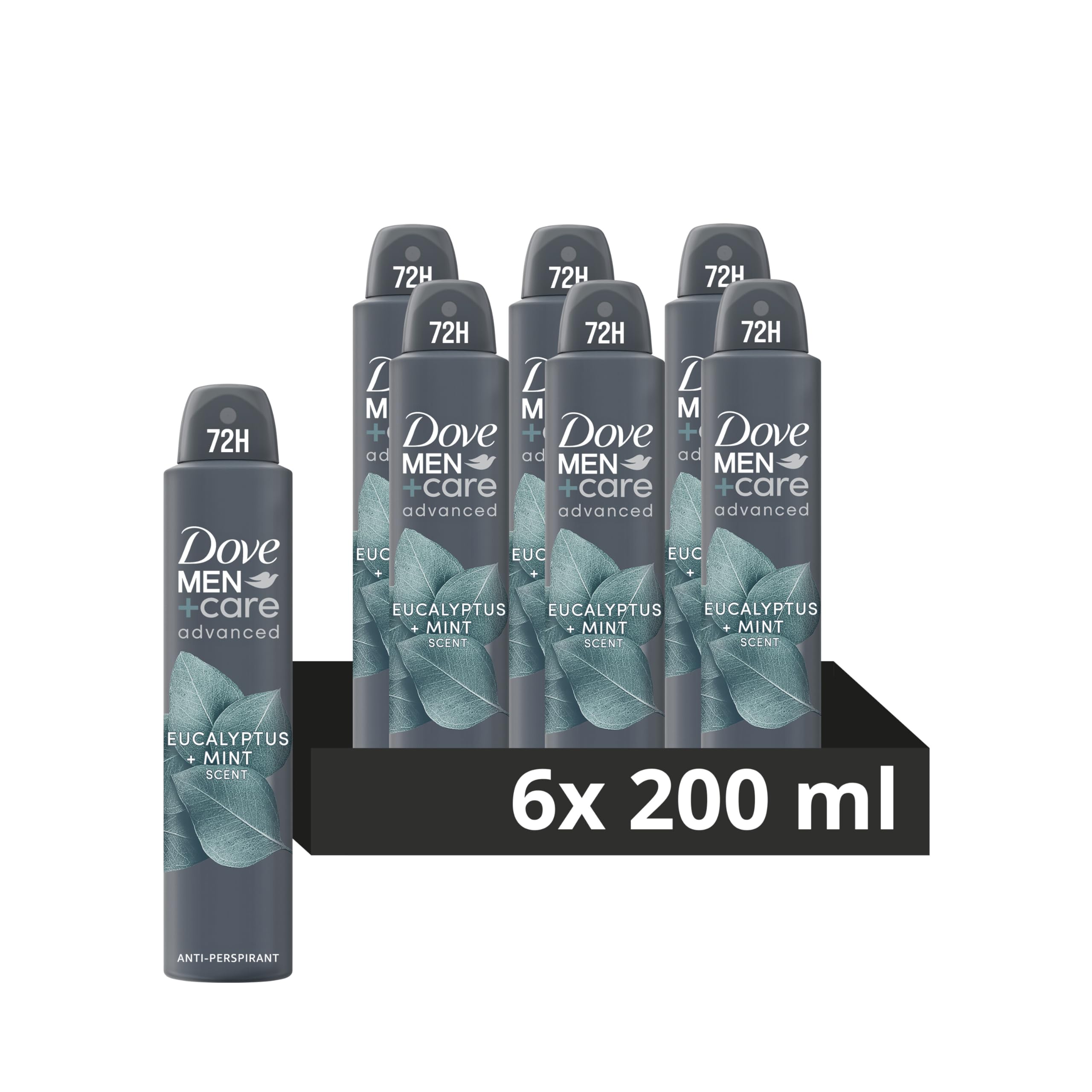 Dove Men's Grey +Care 'Antiperspirant' Deo Spray Eucalyptus+Mint,3X200ml In