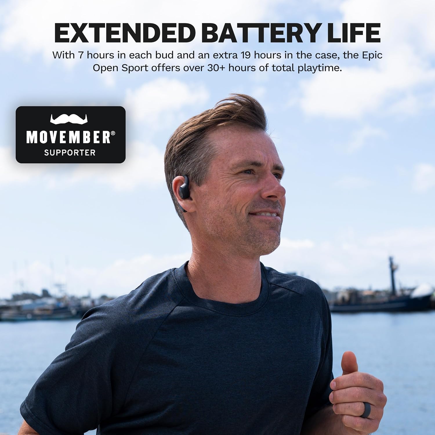 JLab Epic Open Sport Earbuds, Black, Wireless Open-Ear Audio Freedom Effortless Fit, Safe Listening, Bluetooth Multipoint, Customize with The App - Image 4