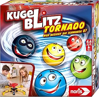 noris 606064680 Kugelblitz Tornado - Kinderspiel ab 5 Jahre - Reaktions-Spiel für die ganze Familie - für 2-4 Spieler