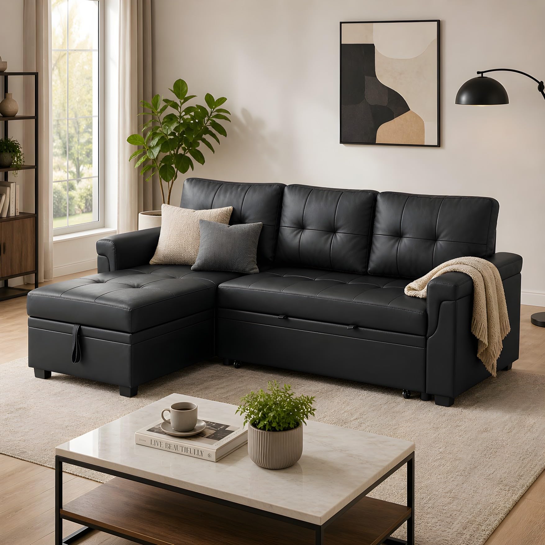 Naomi Home L Shaped Sectional with Storage