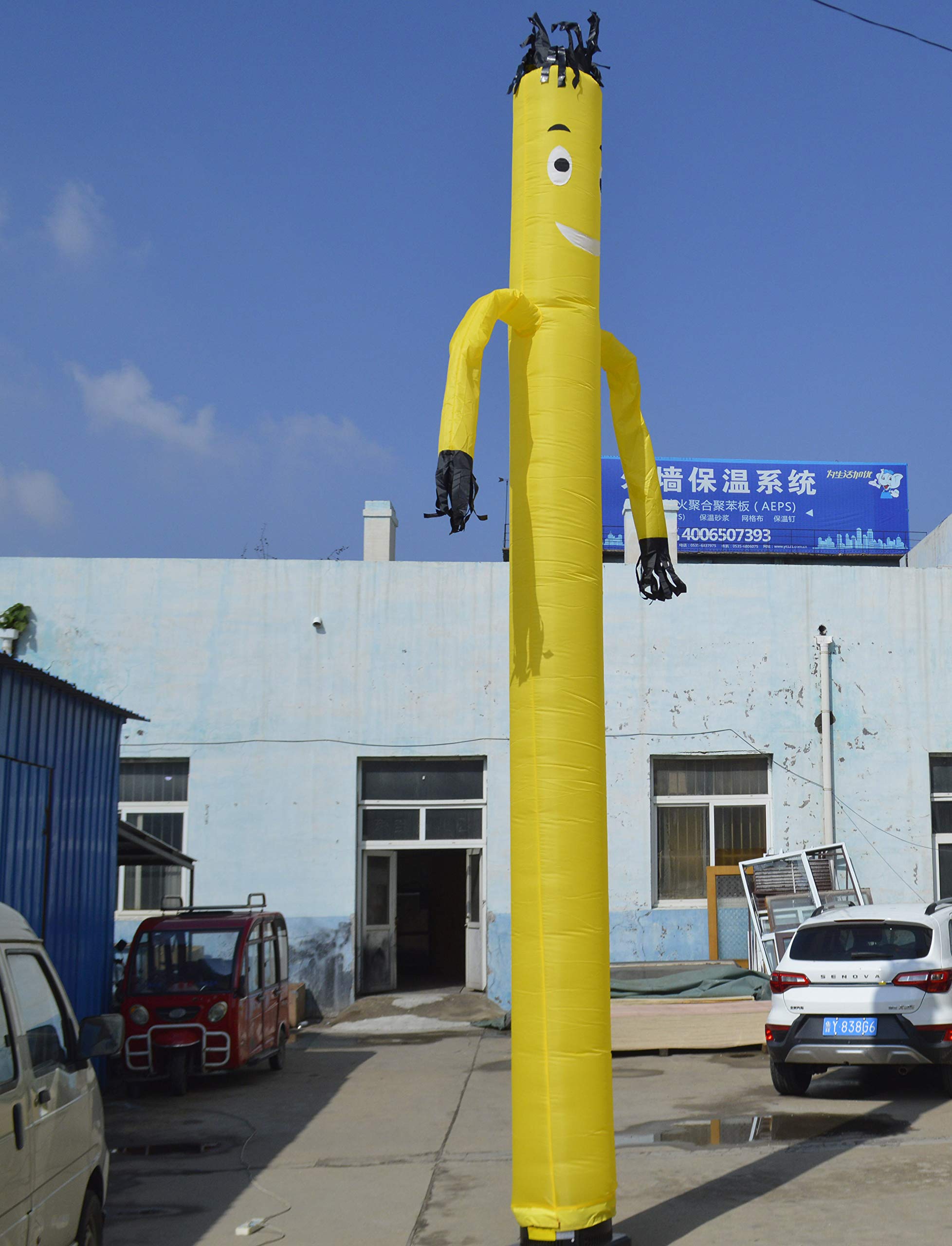 INTBUYING 20Ft Air Inflatable Tube Dancing Wind Dancer Dancing Sky Puppet Arm Flailing Tube Man Wacky Wavy for DIY Stand Out Advertising (Yellow) NOT Include The Blower