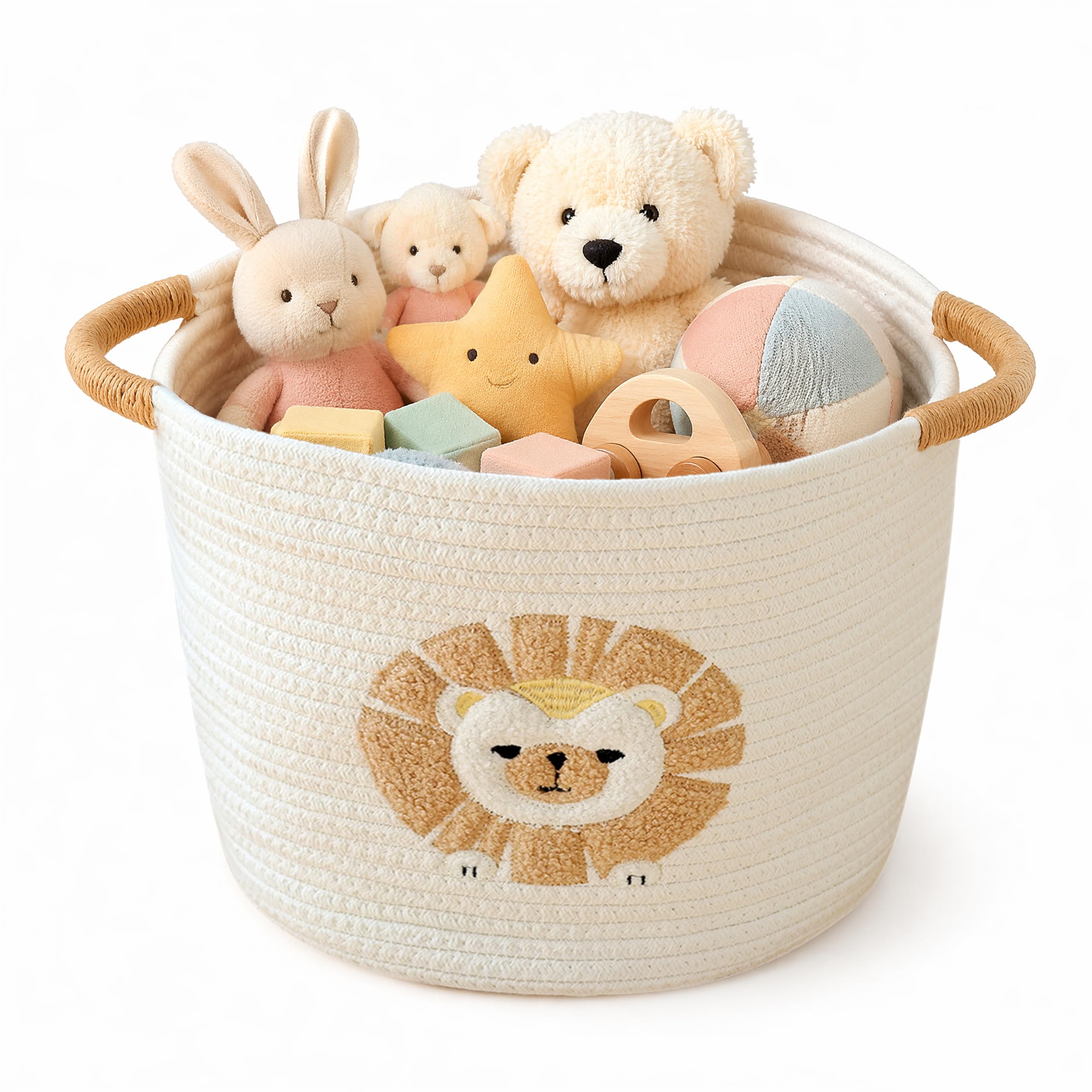 Aufbewahrungskorb Kinder Korb Geflochten Wäschekorb Kinderzimmer Wickeltisch Organizer Korb Mit Löwe Spielzeug Aufbewahrung Körbe Wickelkommode Spielkorb Aufbewahrung Kinderzimmer Deko Baby