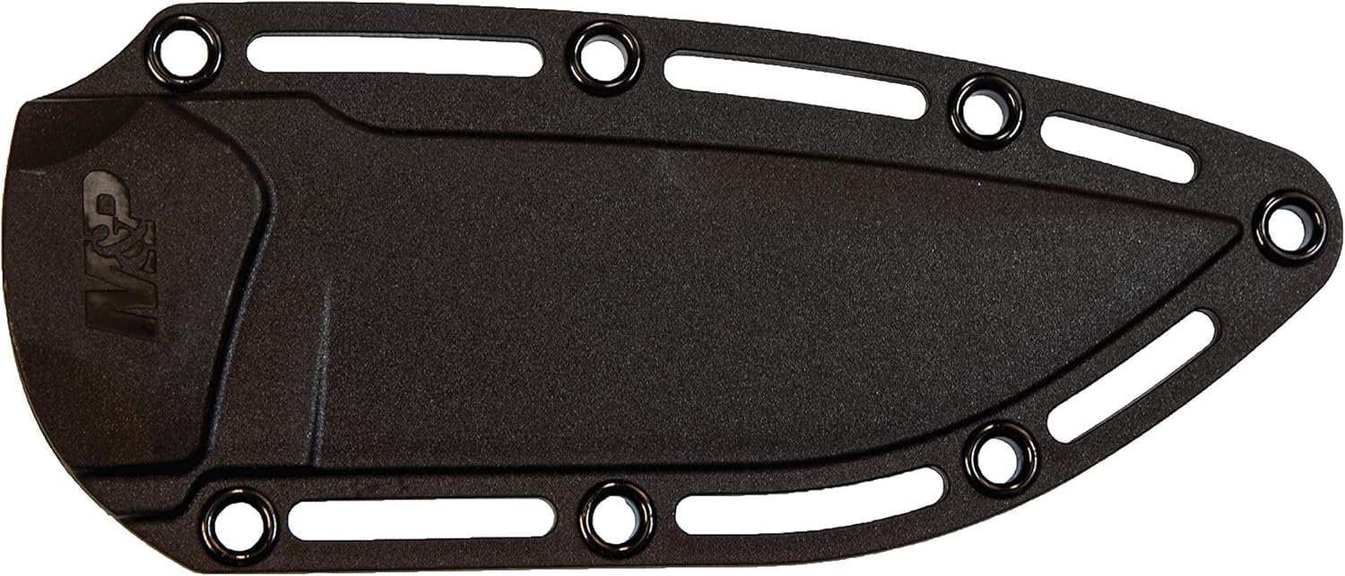Smith & Wesson M&P M2.0 9in S.S. Full Tang Thin Fixed Blade Knife with 4in Drop Point Blade and Rubber FDE Handle for Outdoor, Tactical, Survival and EDC