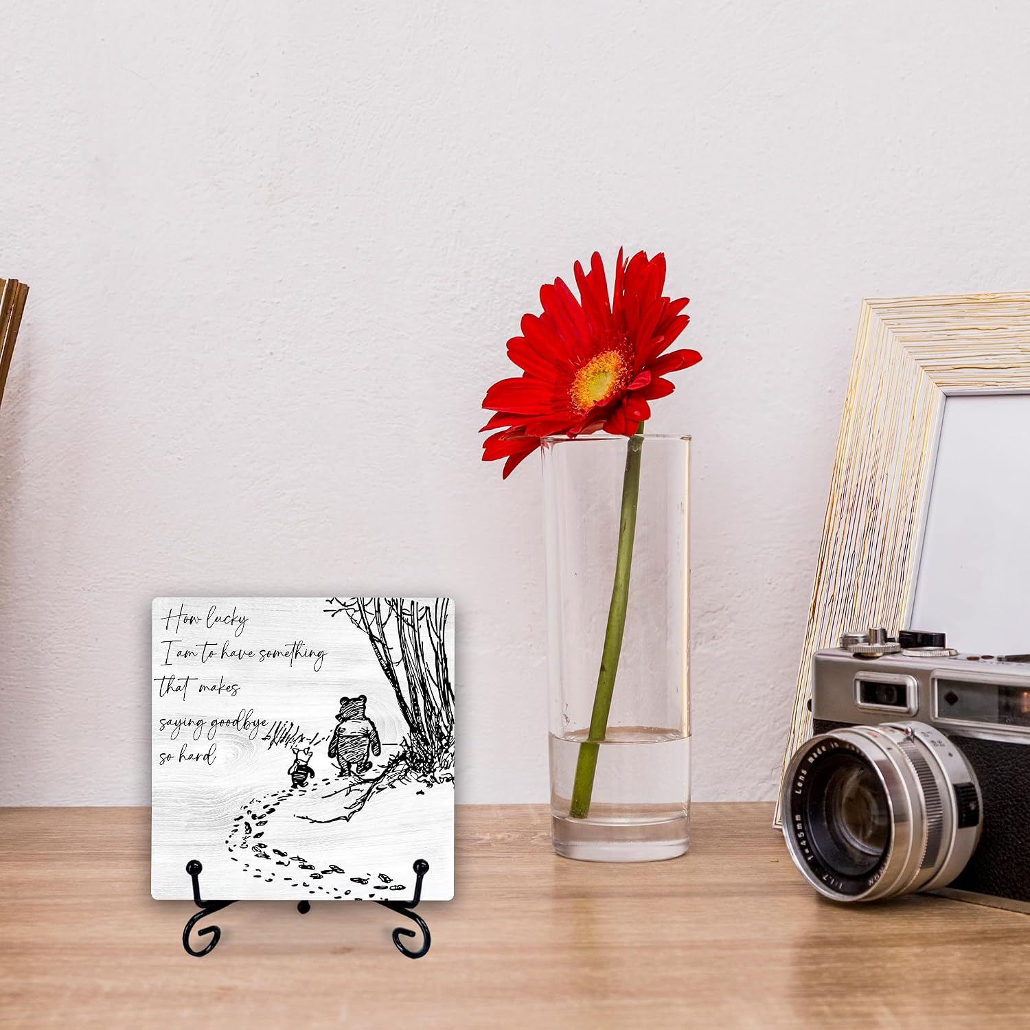5" Cute Bear Decor, How Lucky I Am To Have Something That Makes... - Rustic Wooden Plaque Tabletop Gifts For Friends Family-Home Desk Room Shelf Decor & Supplies-A11 image 3