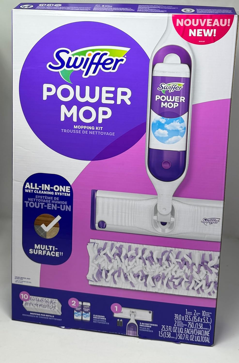 Swiffer PowerMop Multi-Surface Mop Kit (All-in-one Wet Cleaning System)