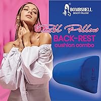 Vista 3 de Almohada de apoyo lumbar para silla de oficina, soporte de espalda desmontable para silla de oficina, almohada lumbar, almohada de apoyo Azul