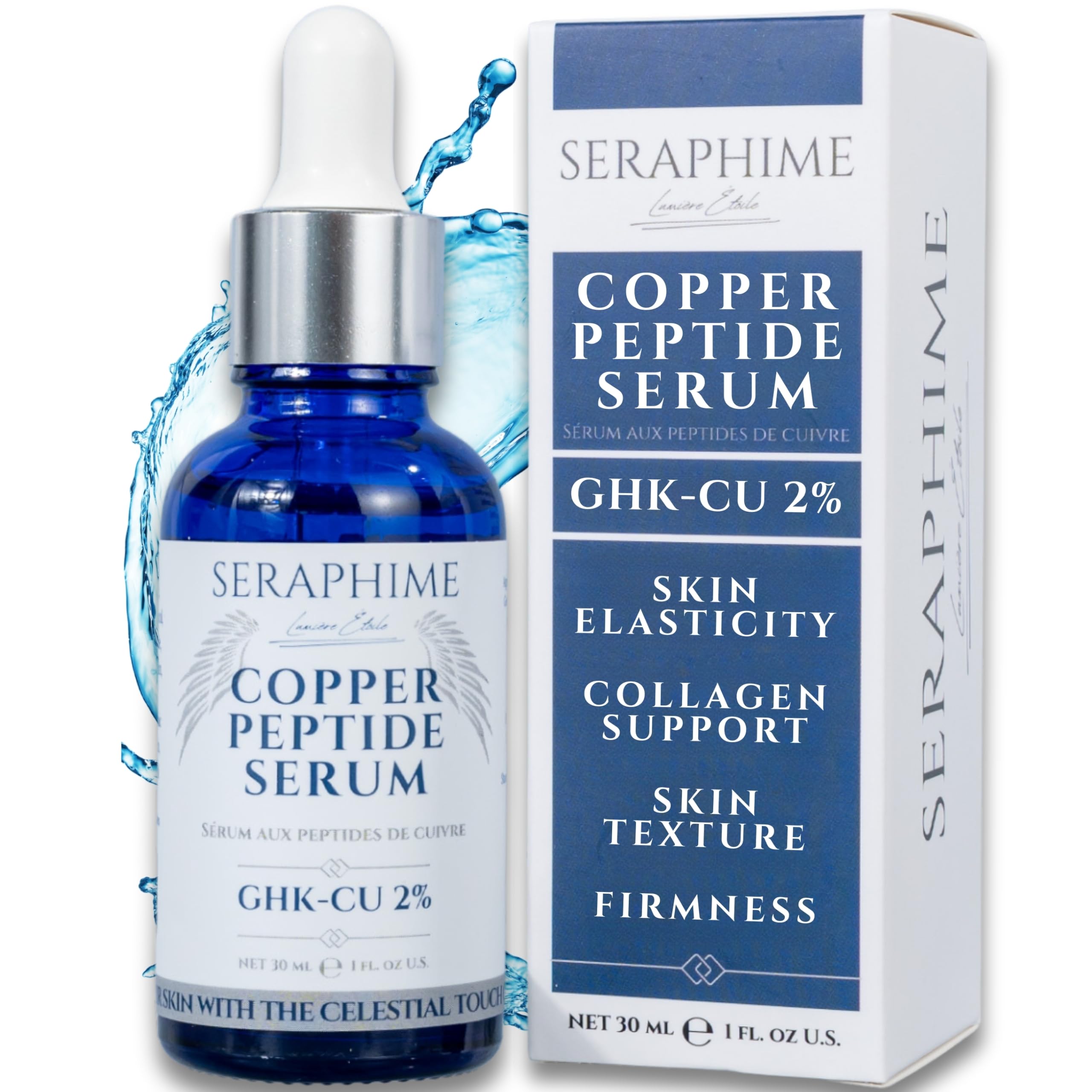 Copper Peptides Serum for Face, 2% Copper Peptide with 4% Epidermal Growth Factor (EGF Serum), Niacinamide, Ceramides, Squalane & Hyaluronic Acid,