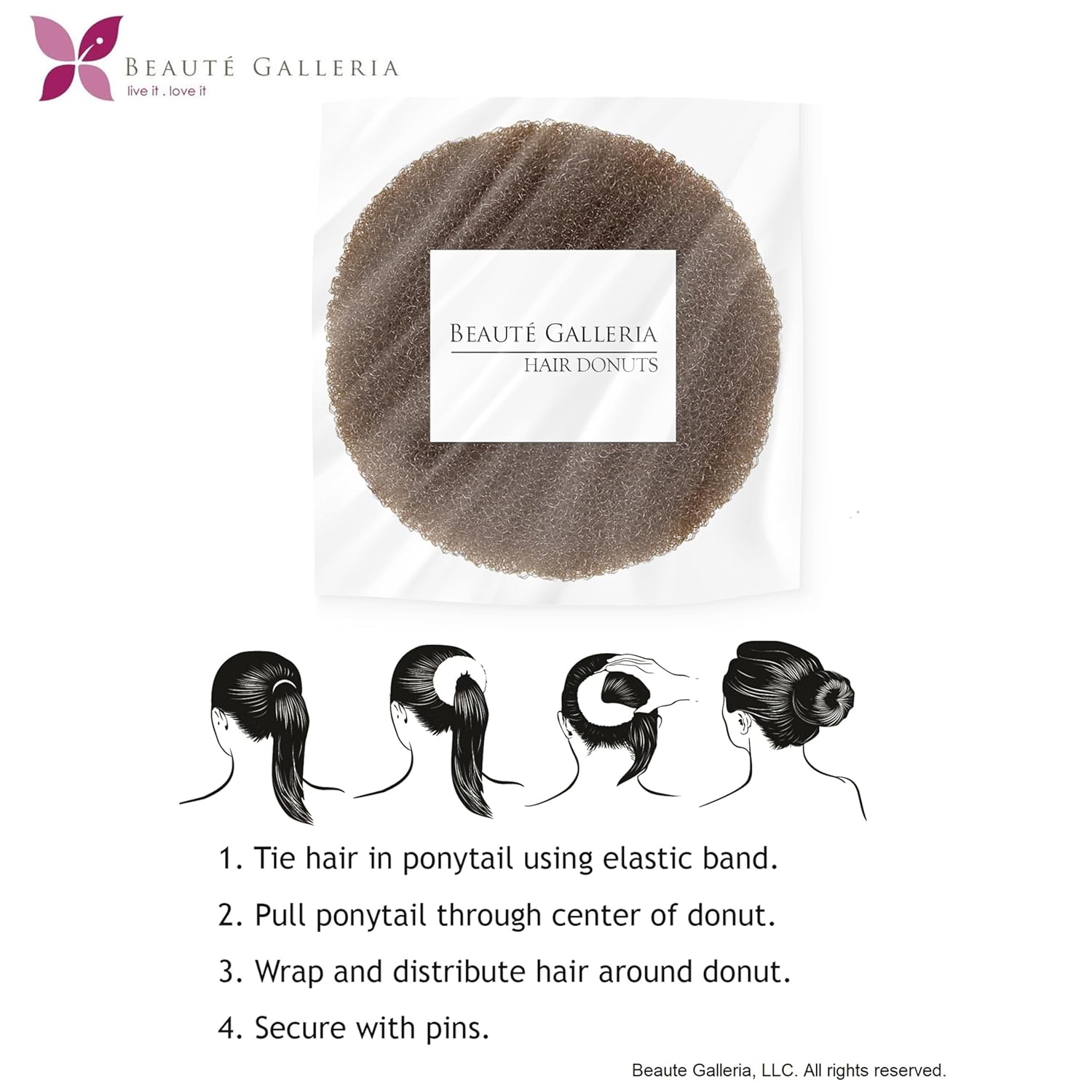 Beaute Galleria Hair Donut (X-Large, Brown) - Image 7