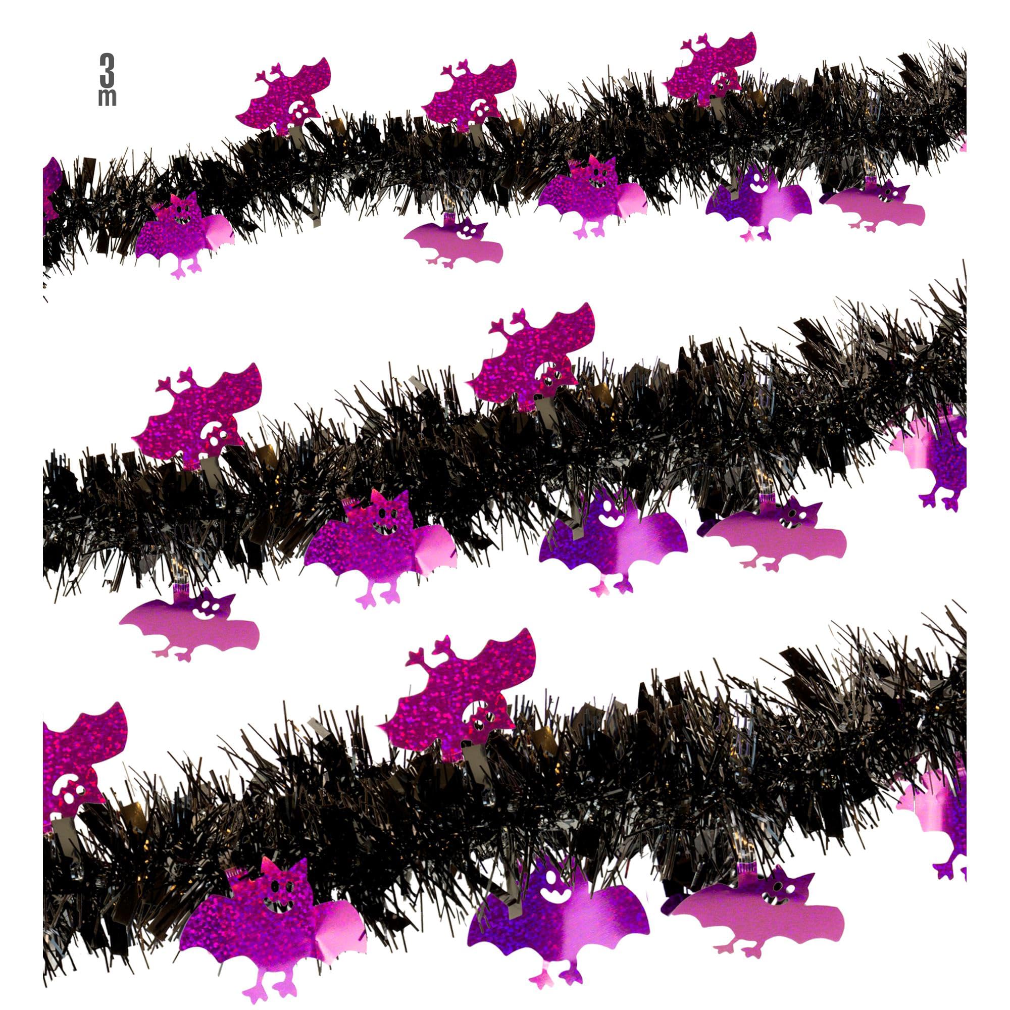 W Widmann Milano Party Fashion Black - 3M Tinsel Garland Halloween Decoration