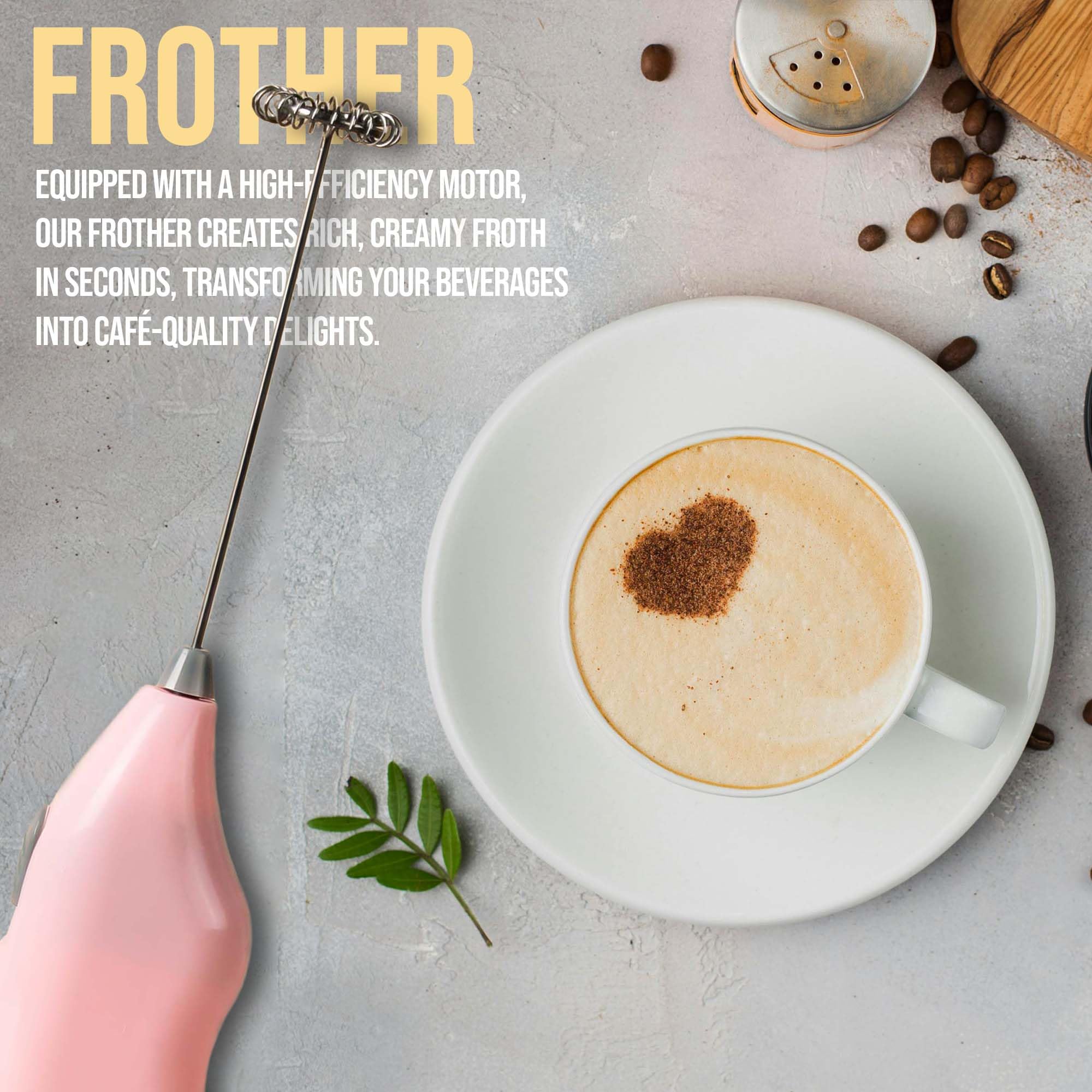 The Earth Store Swifther Handheld Assorted Coffee Frother Electric Milk Frother for Lattes Shakes Mini Foamer for Cappuccino, Frappe, Matcha, Egg Beater Hand Blender (Battery Operated)