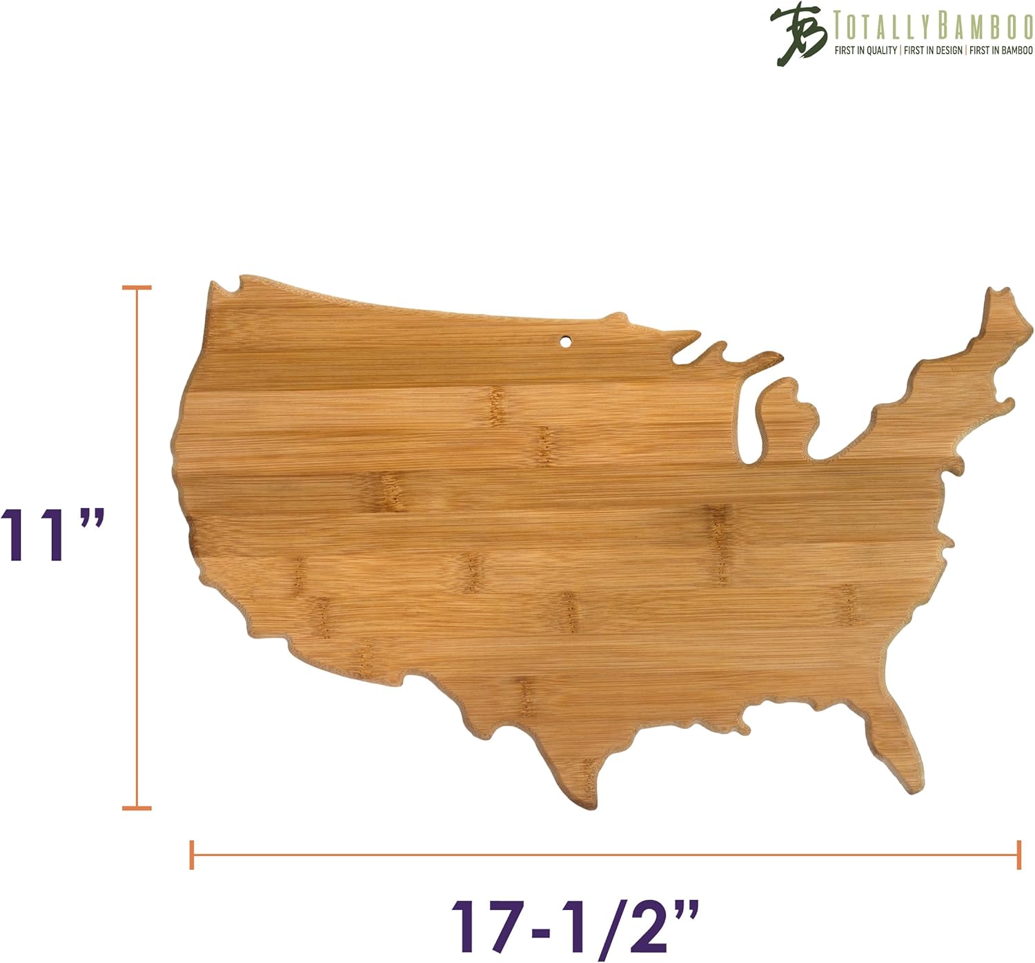 Totally Bamboo United States of America Shaped Bamboo Serving and Cutting Board - Image 3