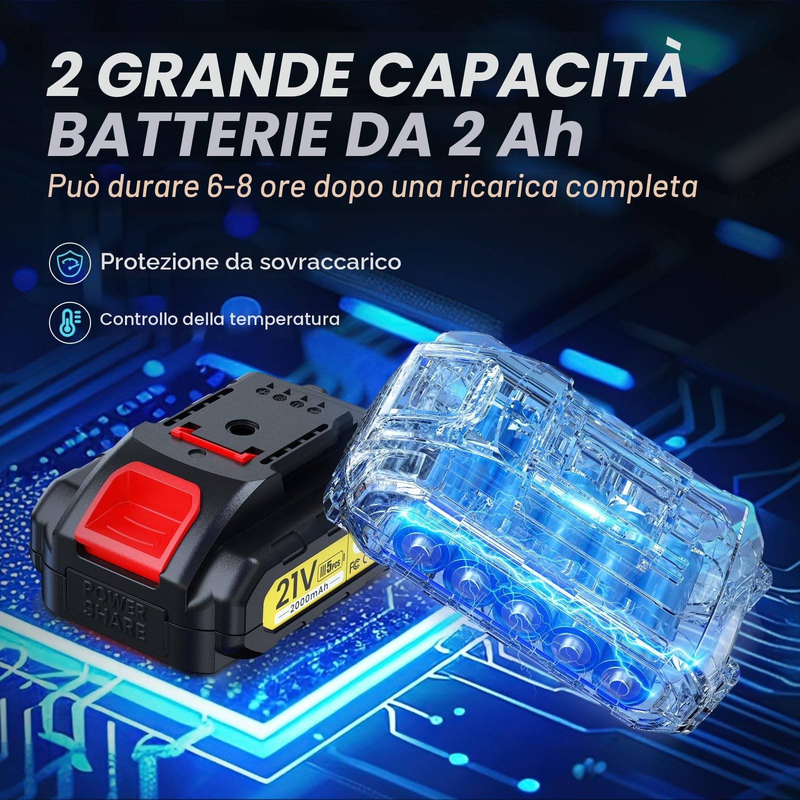 Forbici da potatura Elettriche, 33 mm, Motore Brushless da 800 W, 21V 2 * 2000 mAh, 2 SK7 Lame, 500.000 tagli Effettivi, Cesoie Elettriche per giardinaggio, alberi da frutto, vigneti