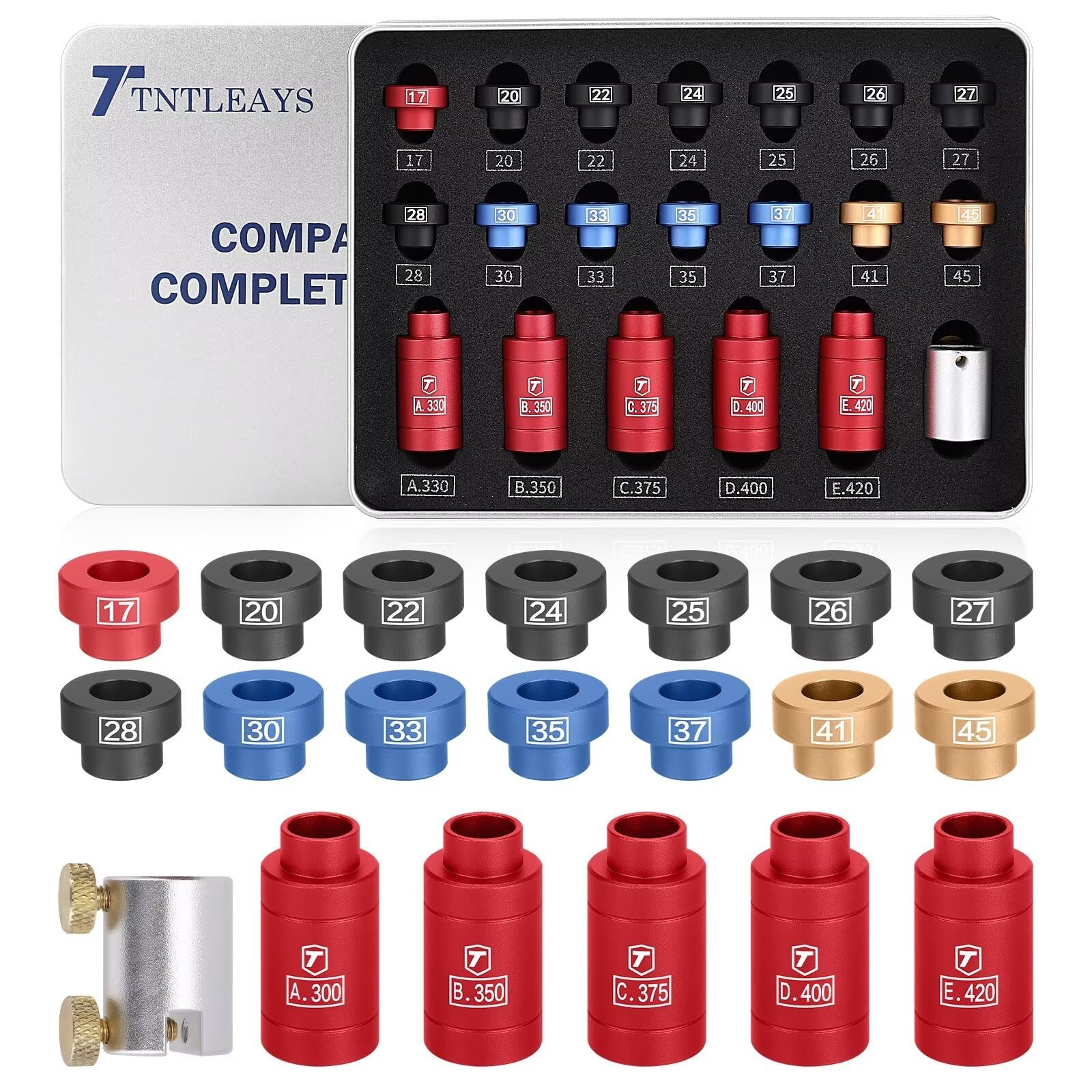 Headspace Gauge, Headspace-Comparator Kit for .17 to .45 Caliber, ReloadingSupplies and Equipment Measuring Caliber Tool, with Storage Tin Case, Gifts for Men