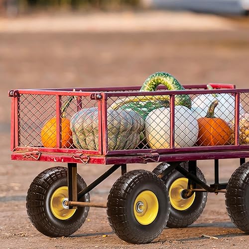Miniatura 8 de VEVOR - Paquete de 2 neumáticos y ruedas de goma sólida de 10 pulgadas, neumáticos y ruedas sin cámara planos de 4.103.50-4 pulgadas con orificio de