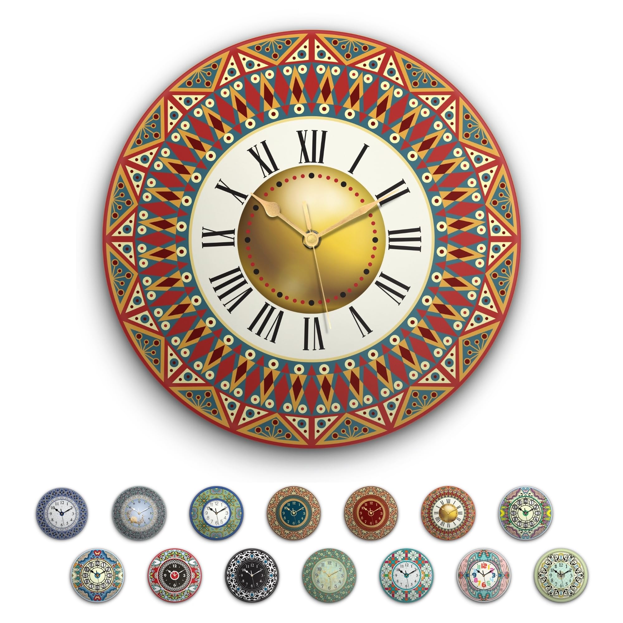 Horloge murale moderne ronde fonctionne à piles avec grand cadran 40cm