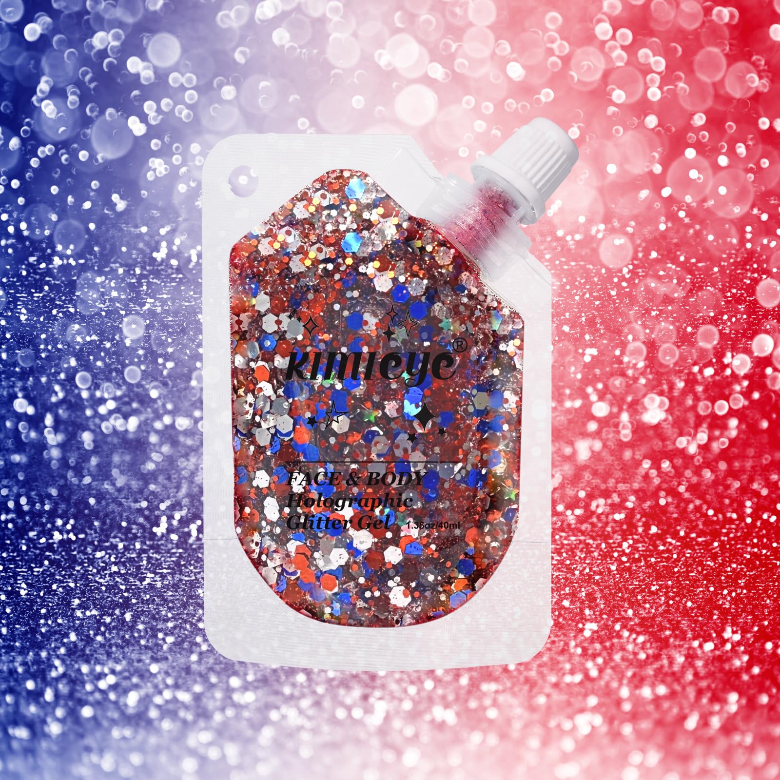 Holographic Face Glitter Gel Body Shimmer Makeup for for Hair, Face, Clavicle, Arm, Nail, Eyeshadow, Long Lasting Waterproof Mermaid Sequins Party